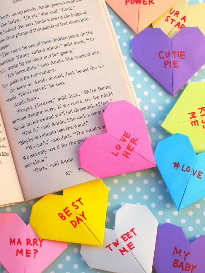 Conversation heart bookmarks