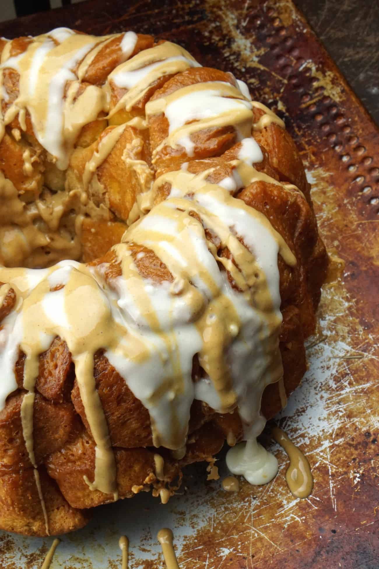 Peanut butter and marshmallow pull apart bread