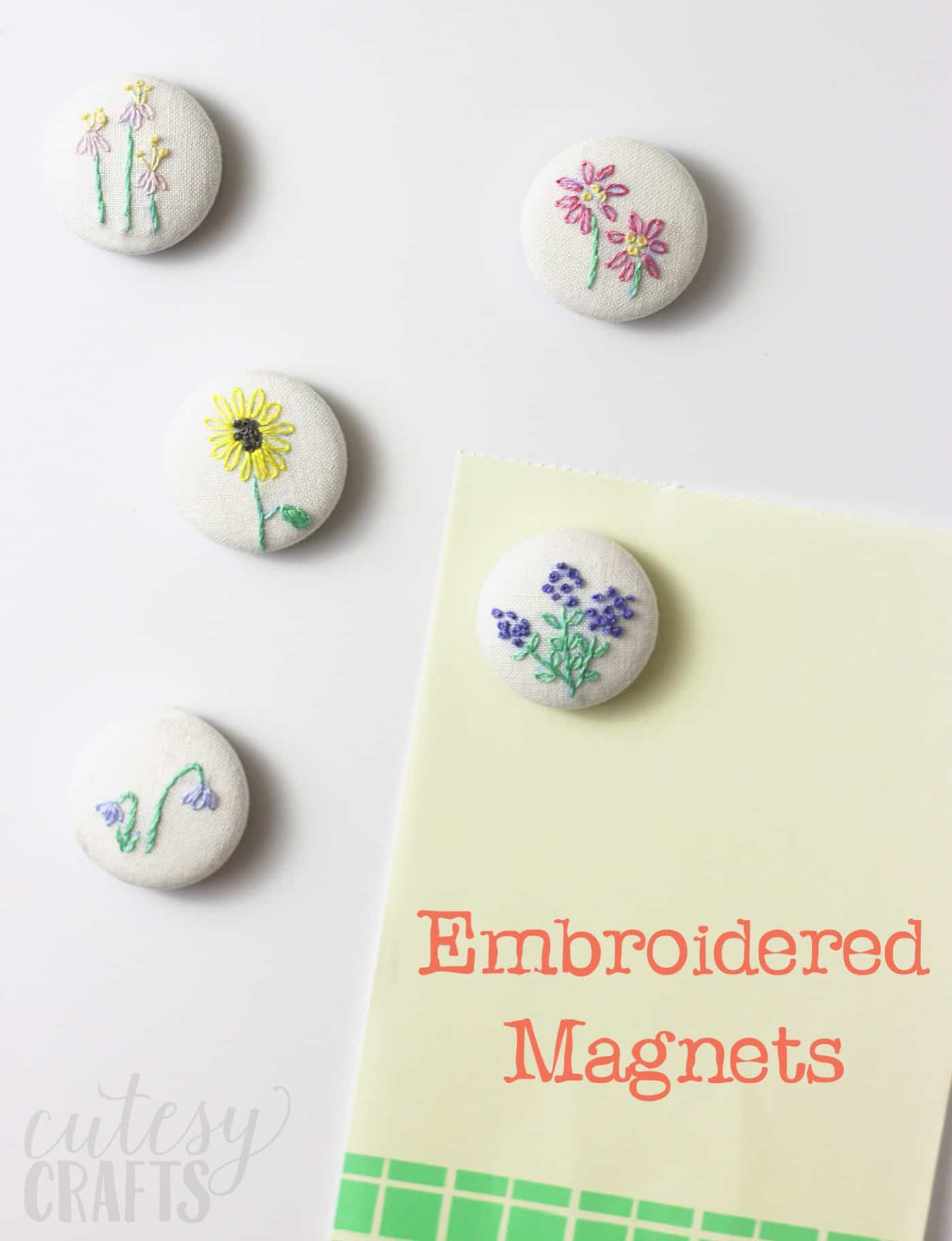 Pretty Hand Embroidery Magnets for Your Fridge