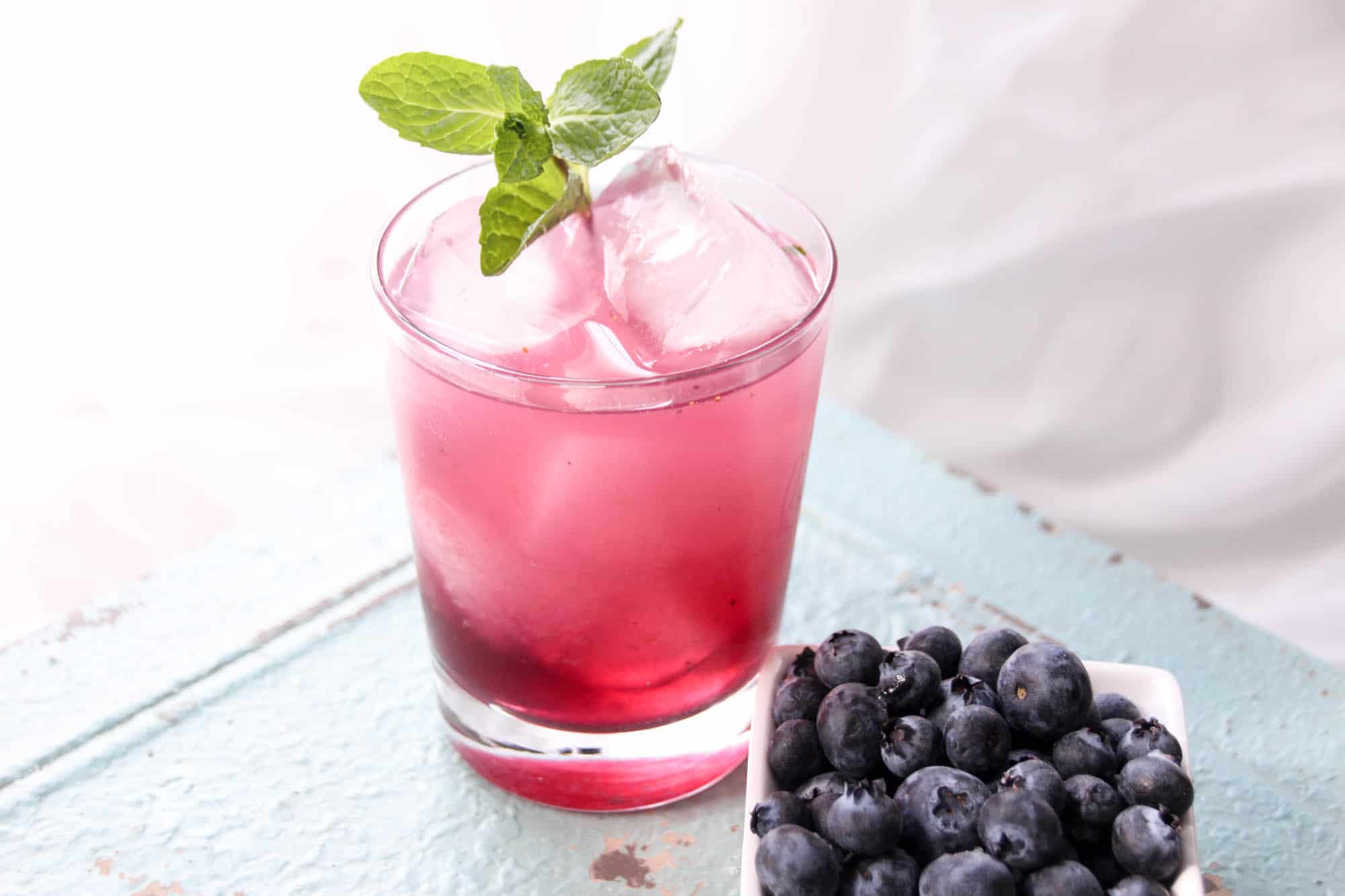 blueberry vodka mojito