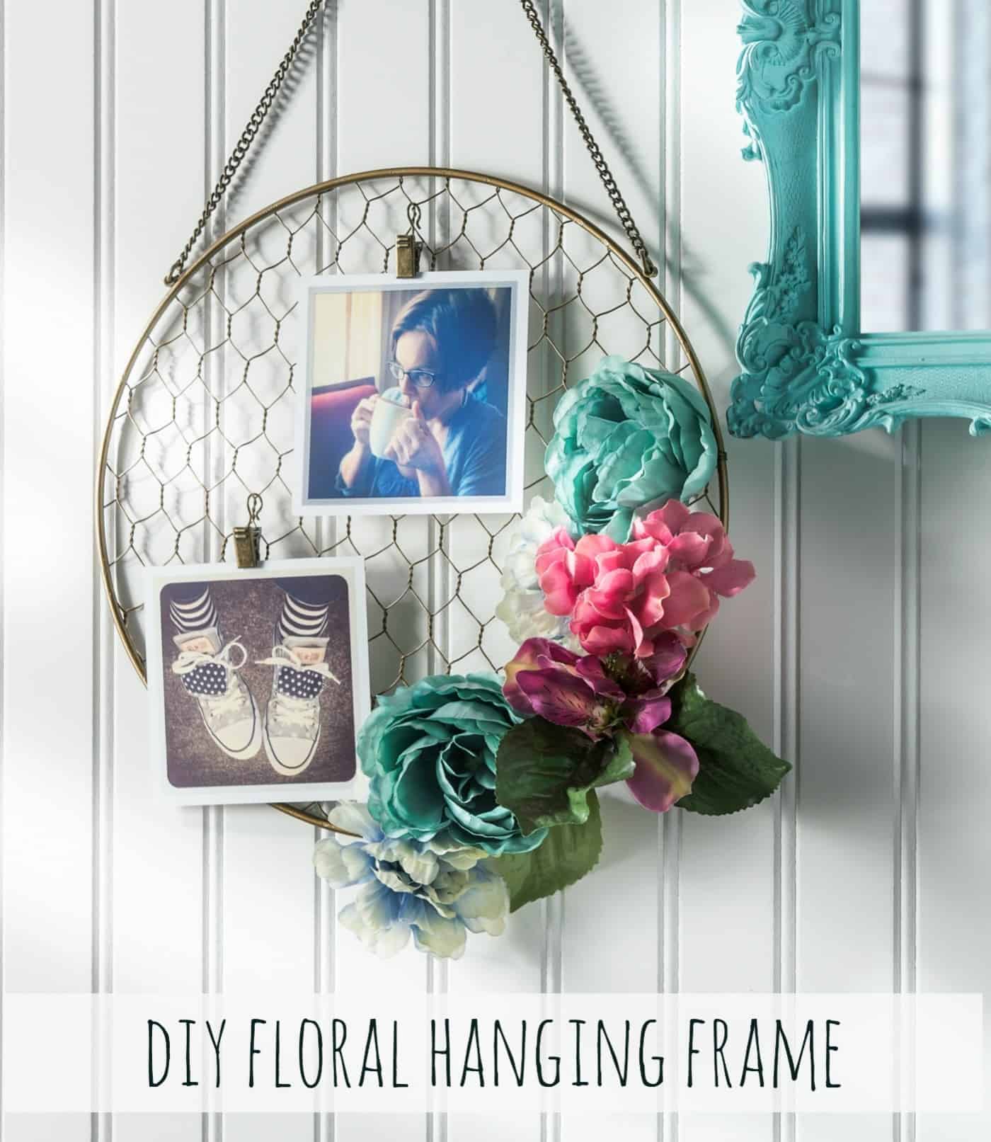 Hanging Photo Frame Decorated with Flowers