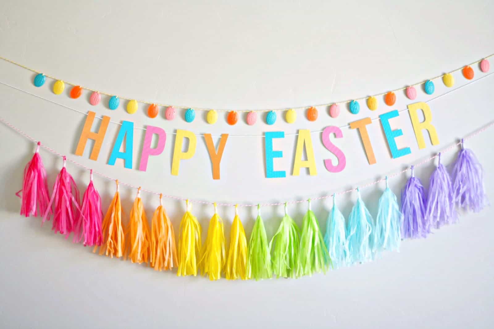 Learn how to make a simple and colorful DIY egg garland using Mod Molds and Melts. This is such a fun and easy Easter craft idea! Customize for any holiday.