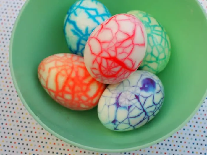Make rainbow eggs for Easter