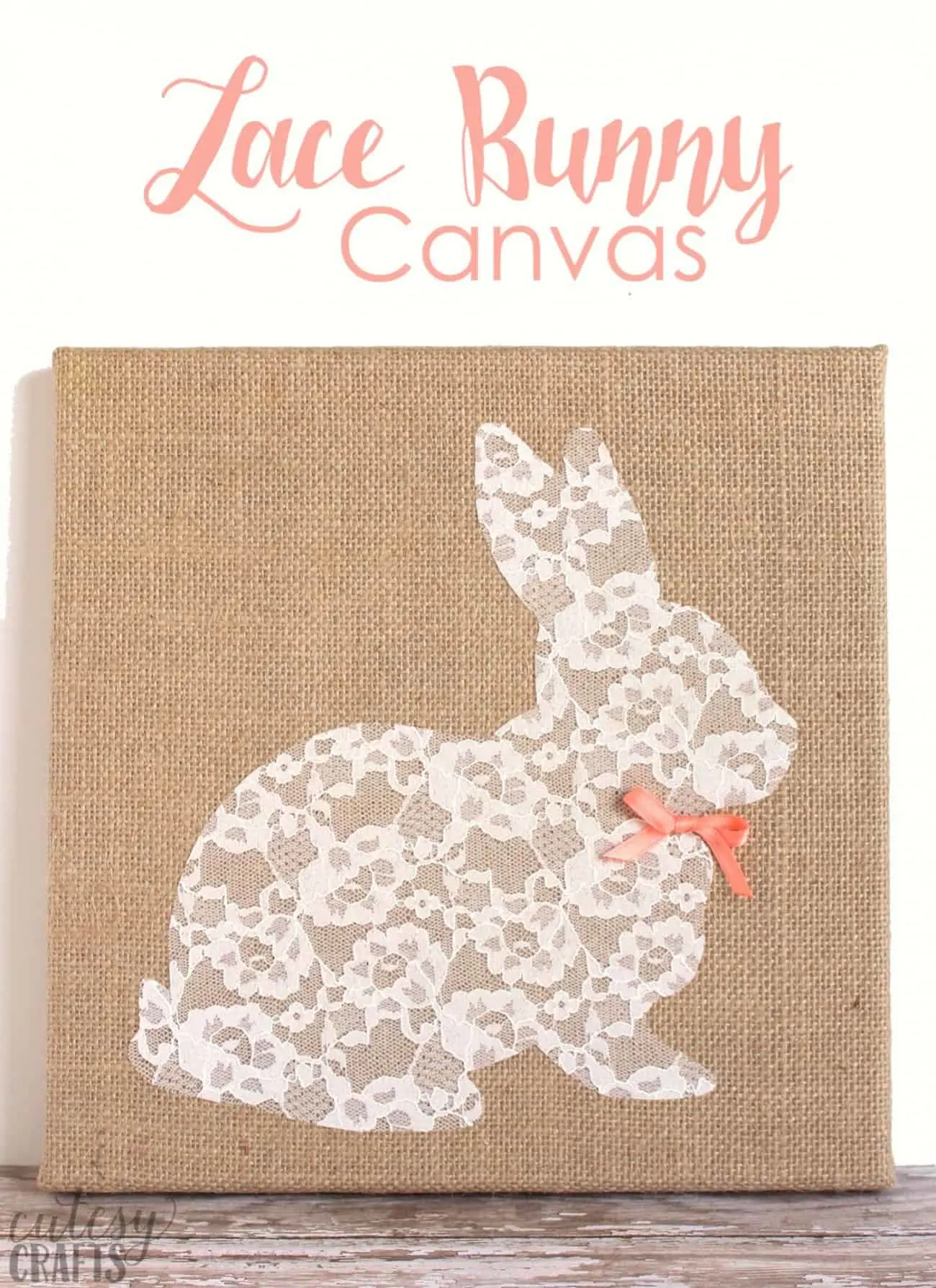 Lace Bunny Canvas Easter Craft