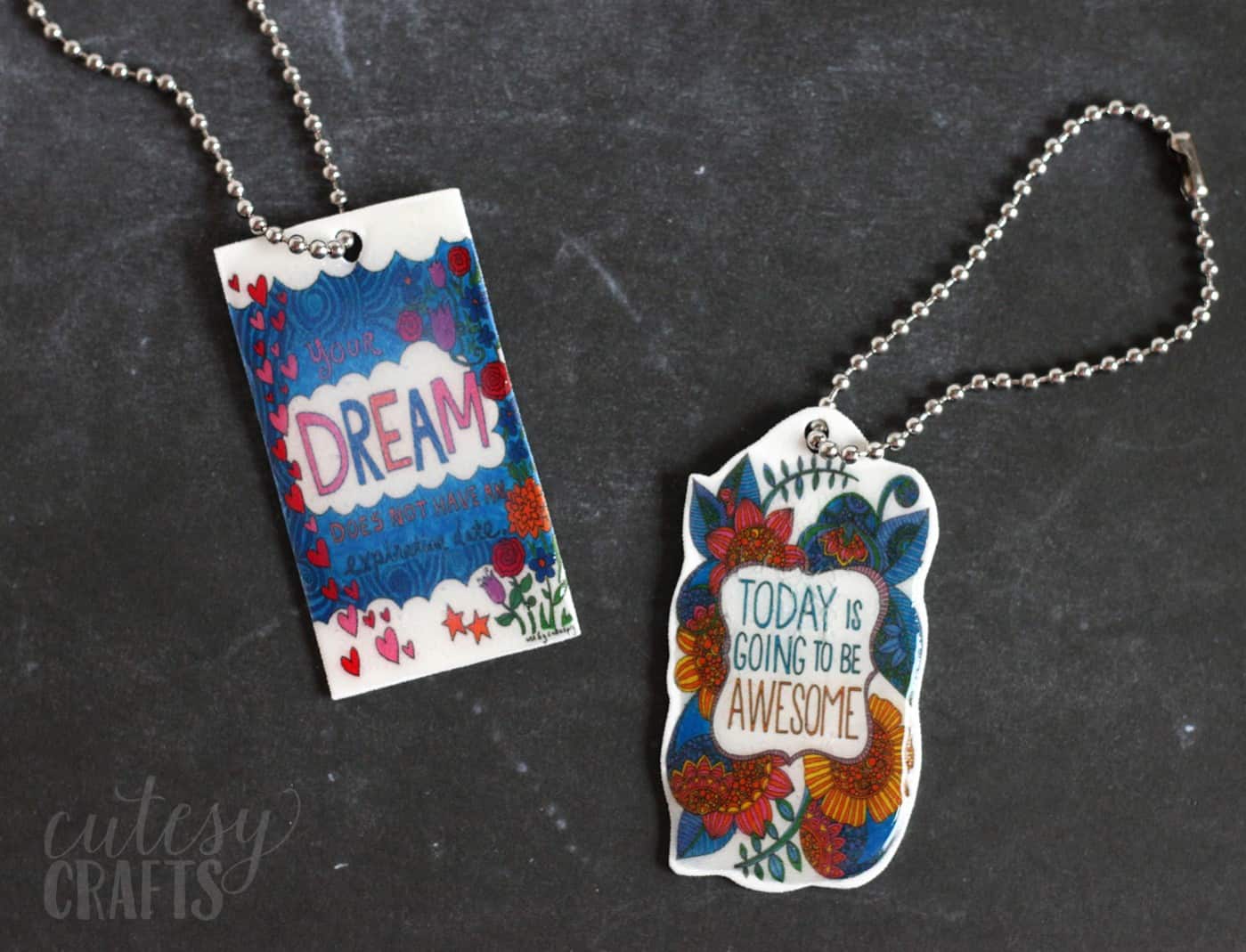 Easy Shrinky Dink Keychain with Coloring Pages - DIY Candy