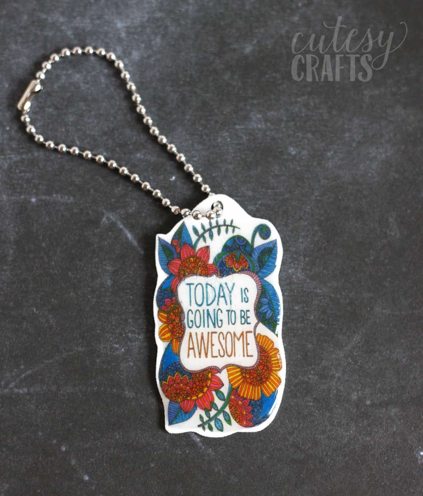 Easy Shrinky Dink Keychain with Coloring Pages DIY Candy