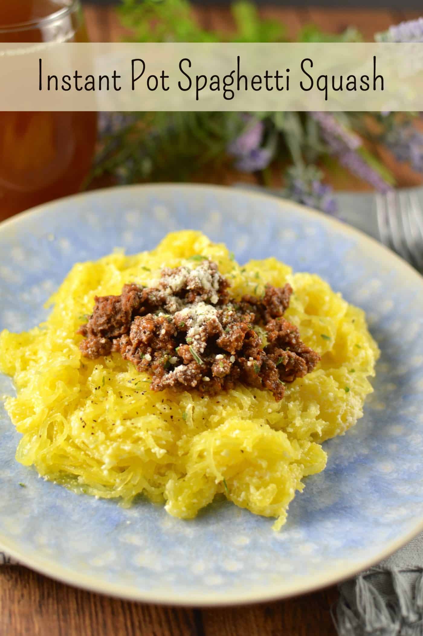 Instant Pot spaghetti squash with ground meat sauce pasta substitute