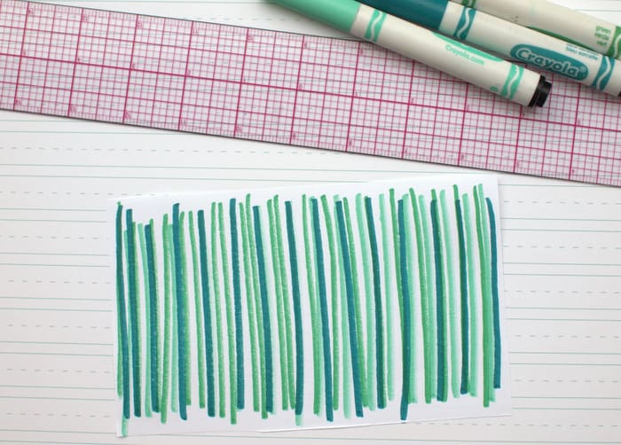 Lines made with crayola marker on a piece of paper