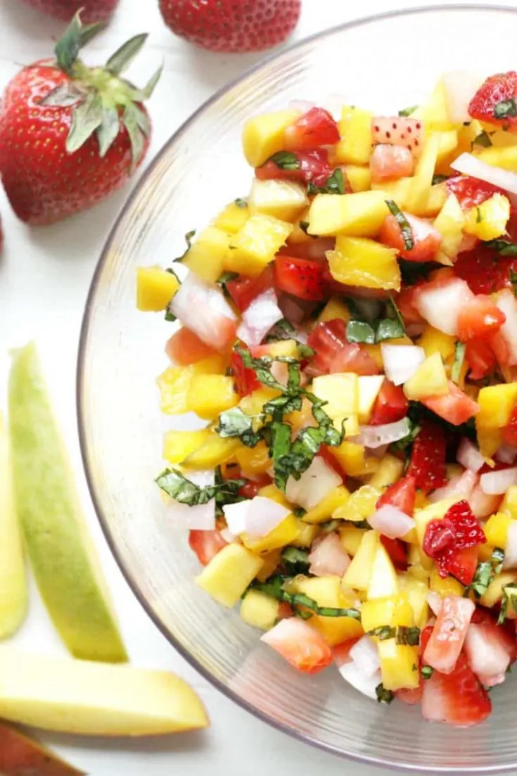 Strawberry Mango Salsa Recipe in a Bowl