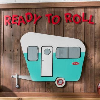 Ready to roll vintage camper art