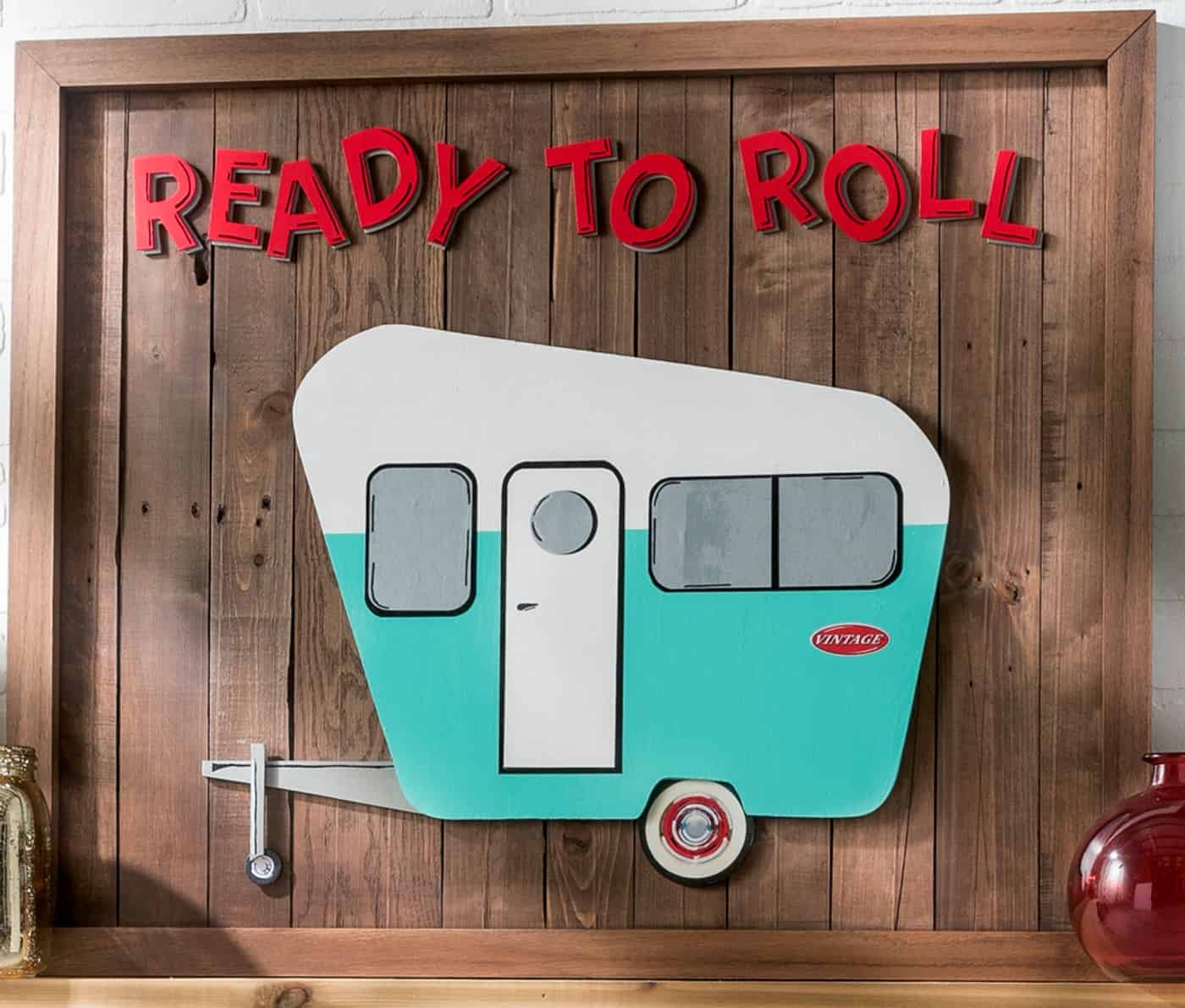 Ready to roll vintage camper art