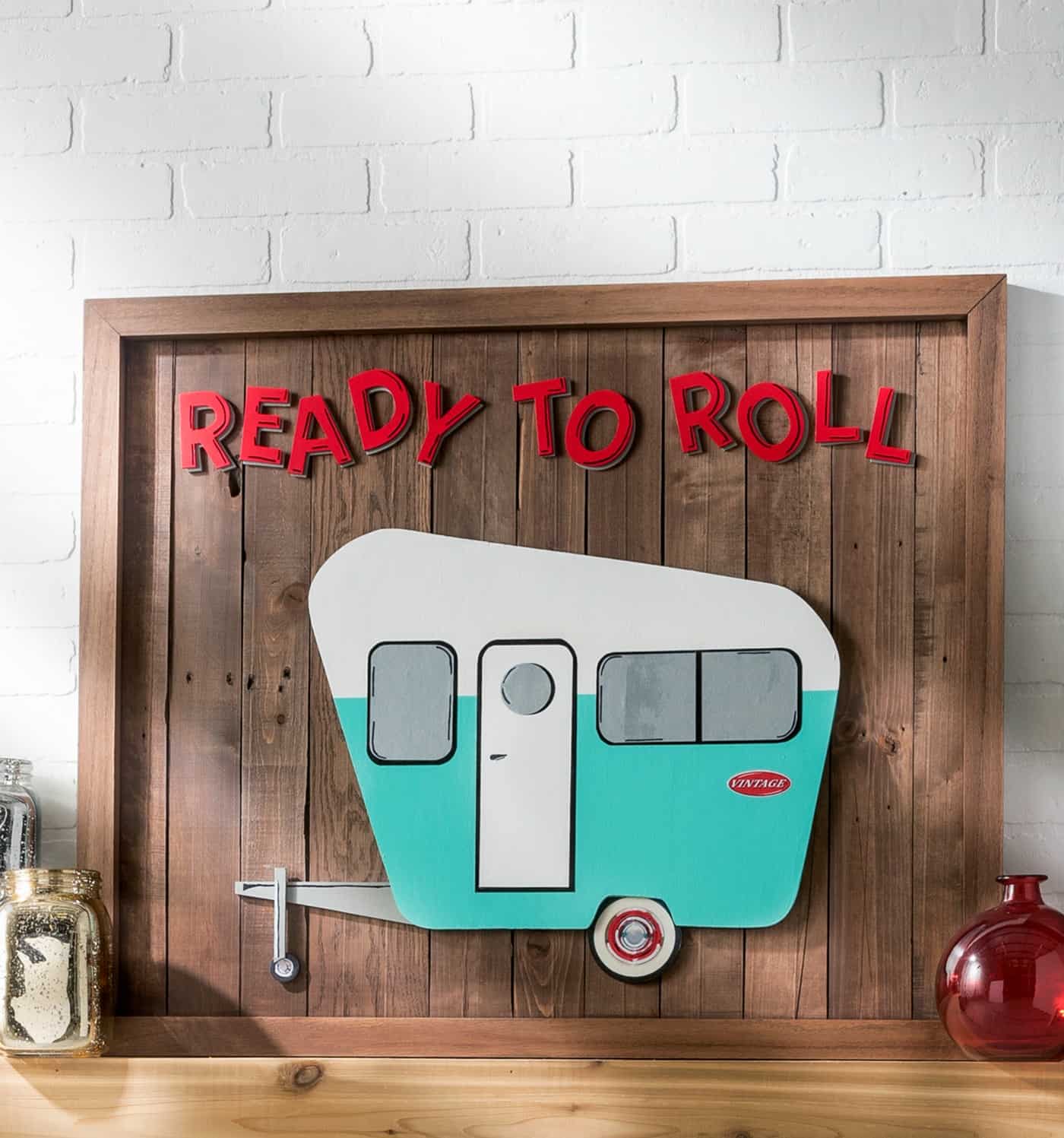 Ready to roll vintage camper wall art made from wood