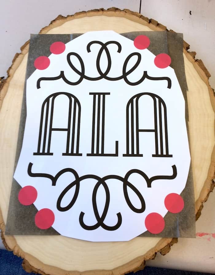 Transfering a monogram design to wood