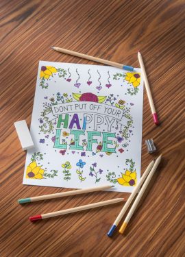 Get a Free "Happy Life" Coloring Page! - DIY Candy