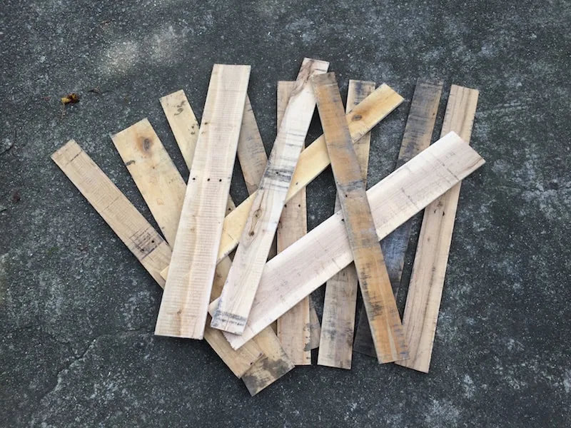 Pile of pallet wood on the ground