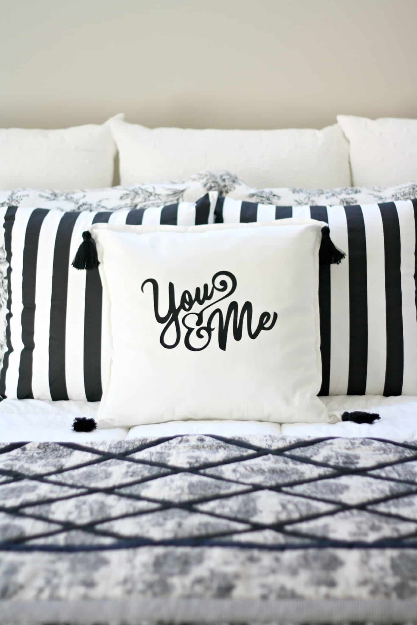 Iron-On Graphic Pillow Cover with Tassels - DIY Candy