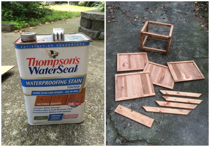 hose caddy staining with Thompson's water seal