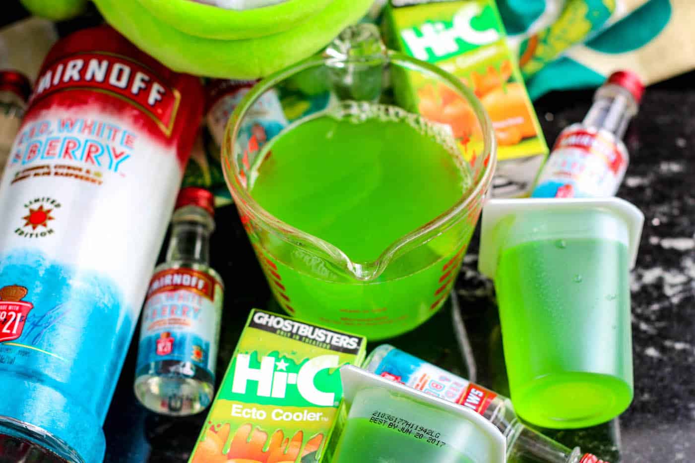 Ghostbusters Ectoplasm Vodka Cocktails - DIY Candy