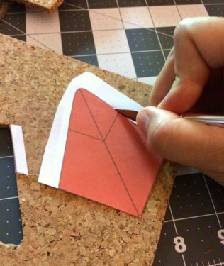 Cutting cork with a craft knife