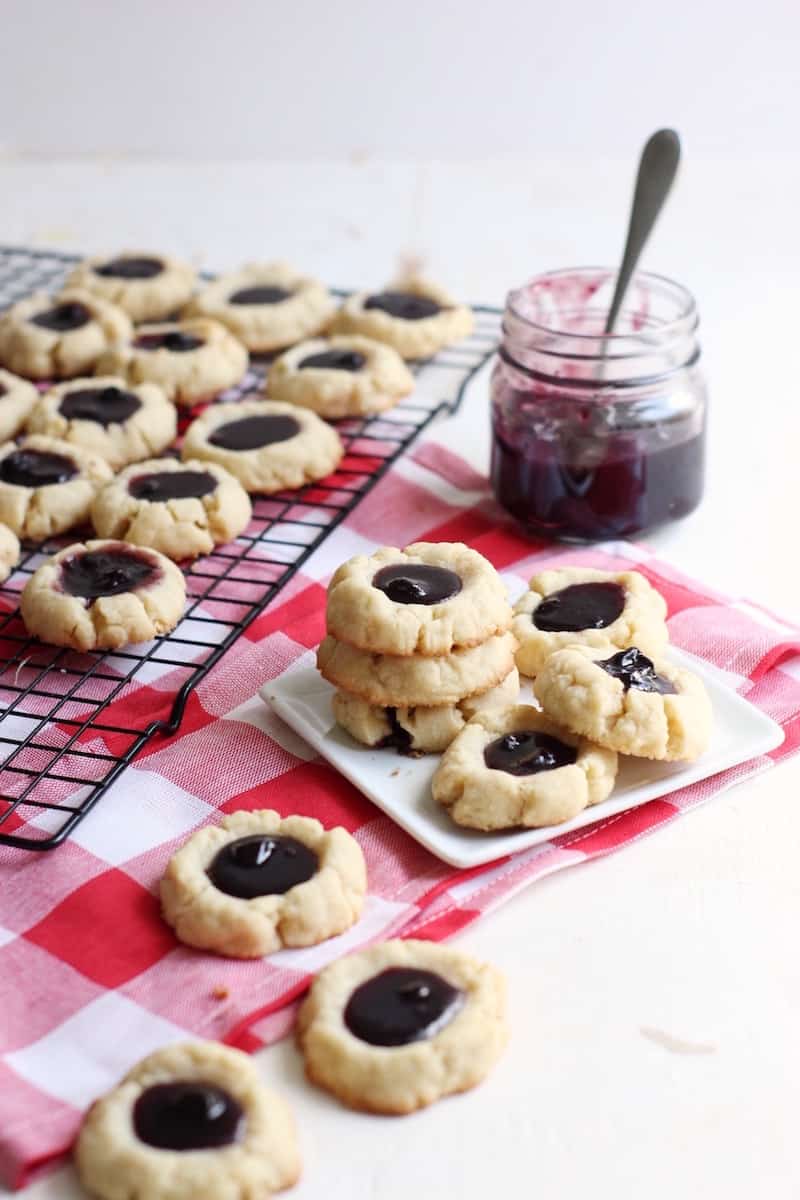 Easy Blueberry Lemon Jam Thumbprint Cookies