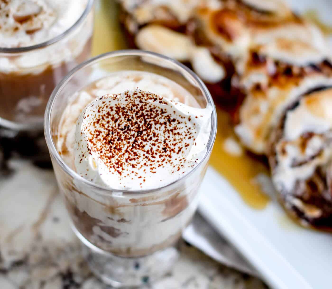 horchata alcohol drink with whipped cream