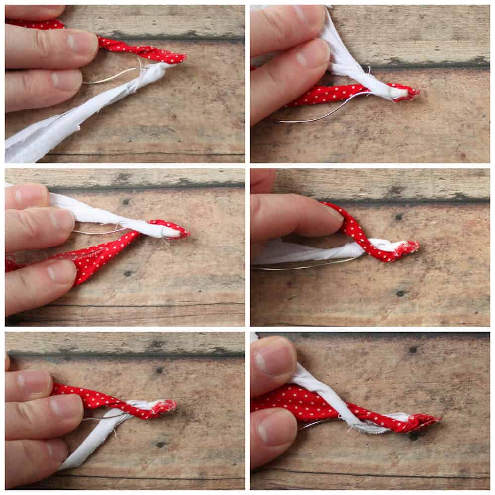 Fabric Scrap Candy Cane Ornaments - DIY Candy