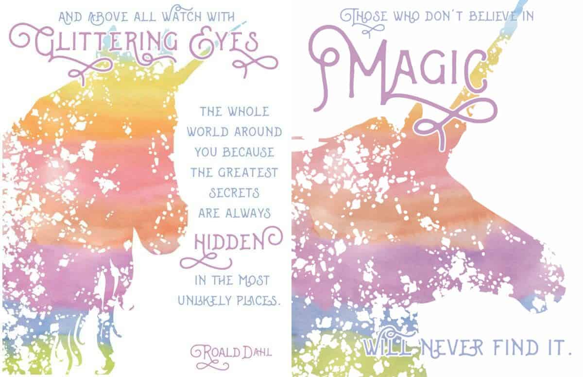 Magical Unicorn Free Printable Wall Art - DIY Candy