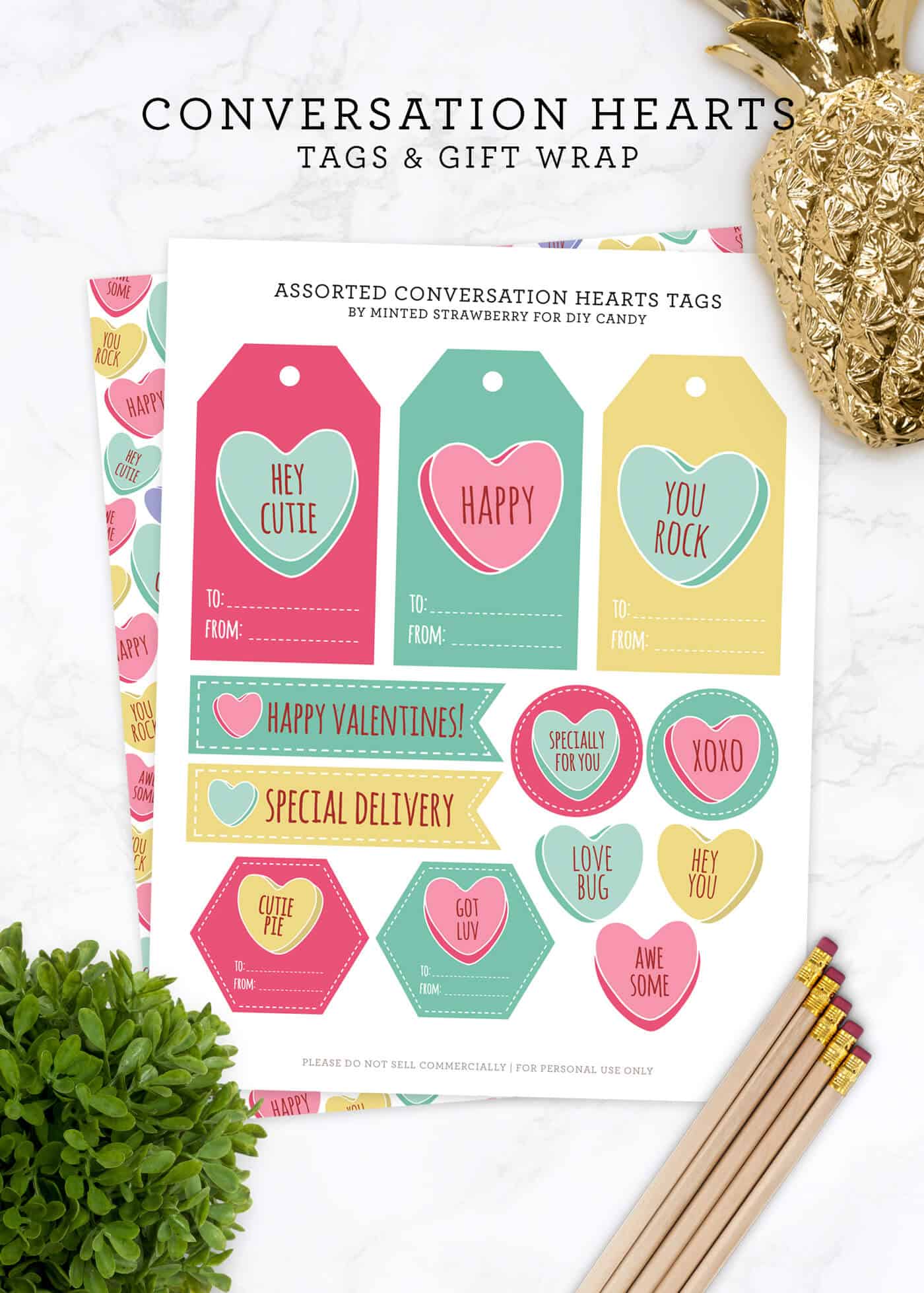 Valentine's Day Wrapping Paper and Gift Tags (Free!)