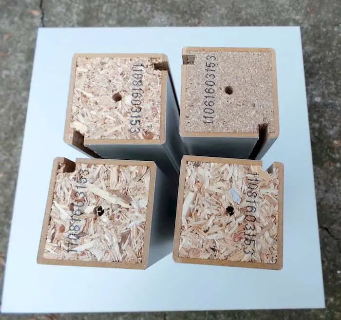 DIY side table - adding grooves to the table legs