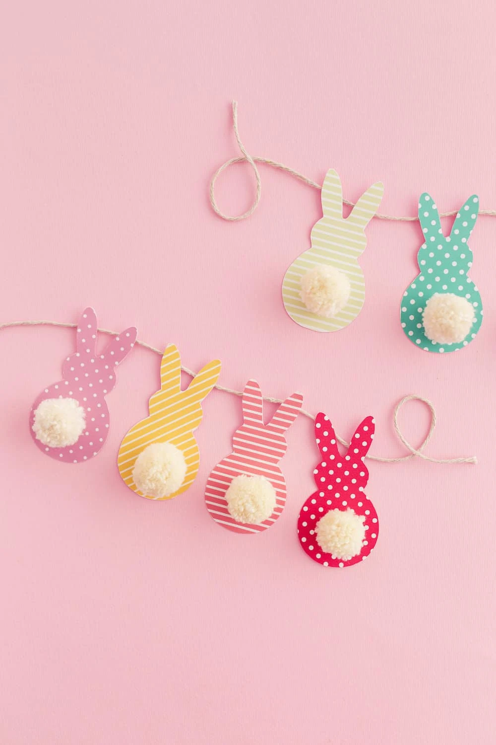 how to make an Easter garland with bunnies