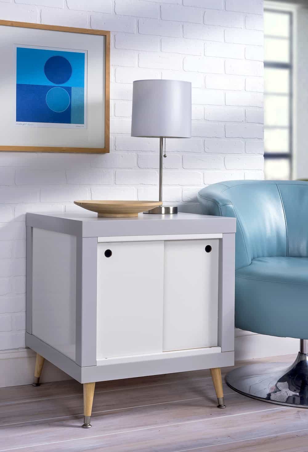 DIY End Table Made with Two IKEA Lack Tables for Under $60