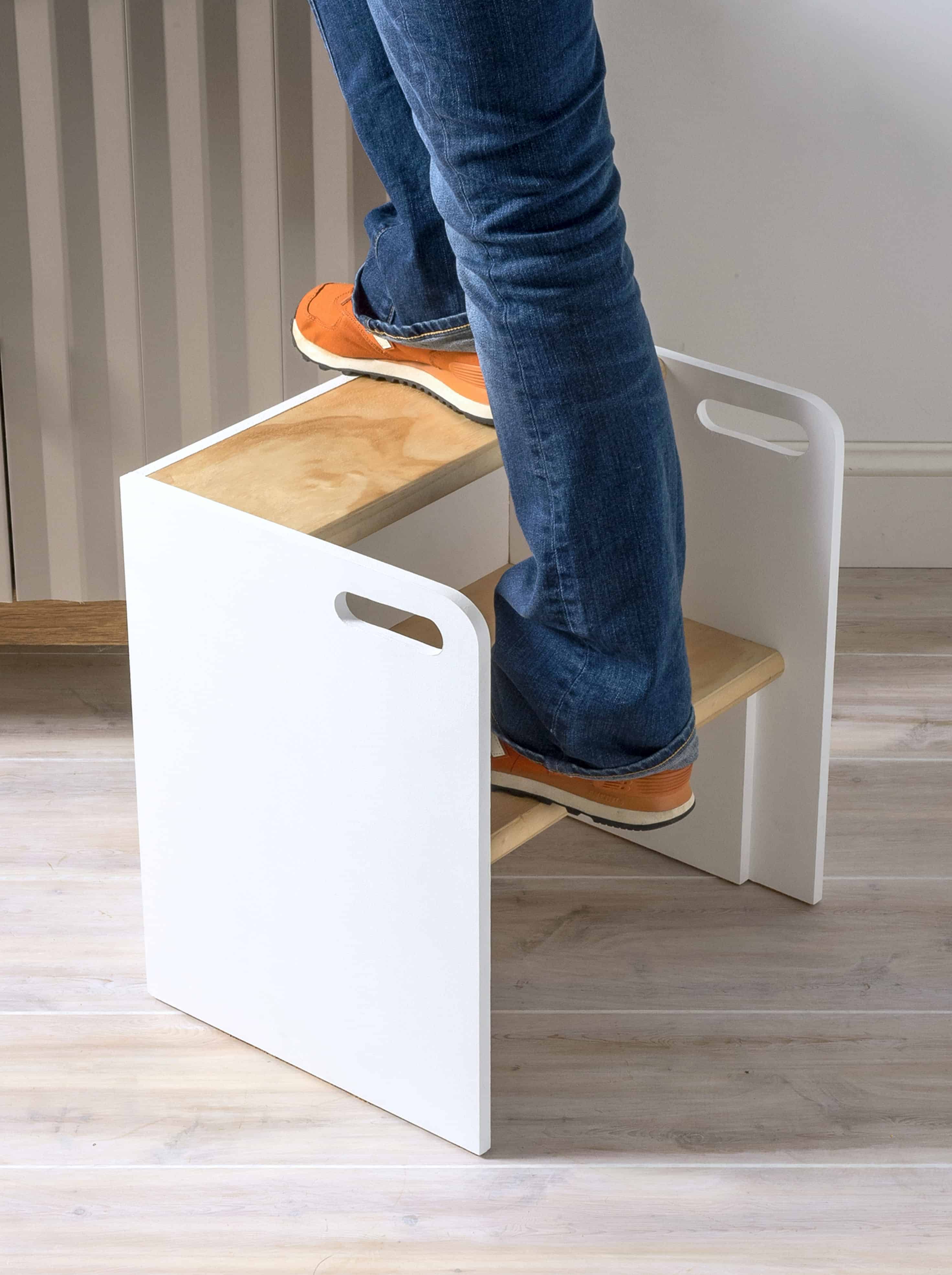 DIY Wooden Step Stool That Doubles as a Chair - DIY Candy