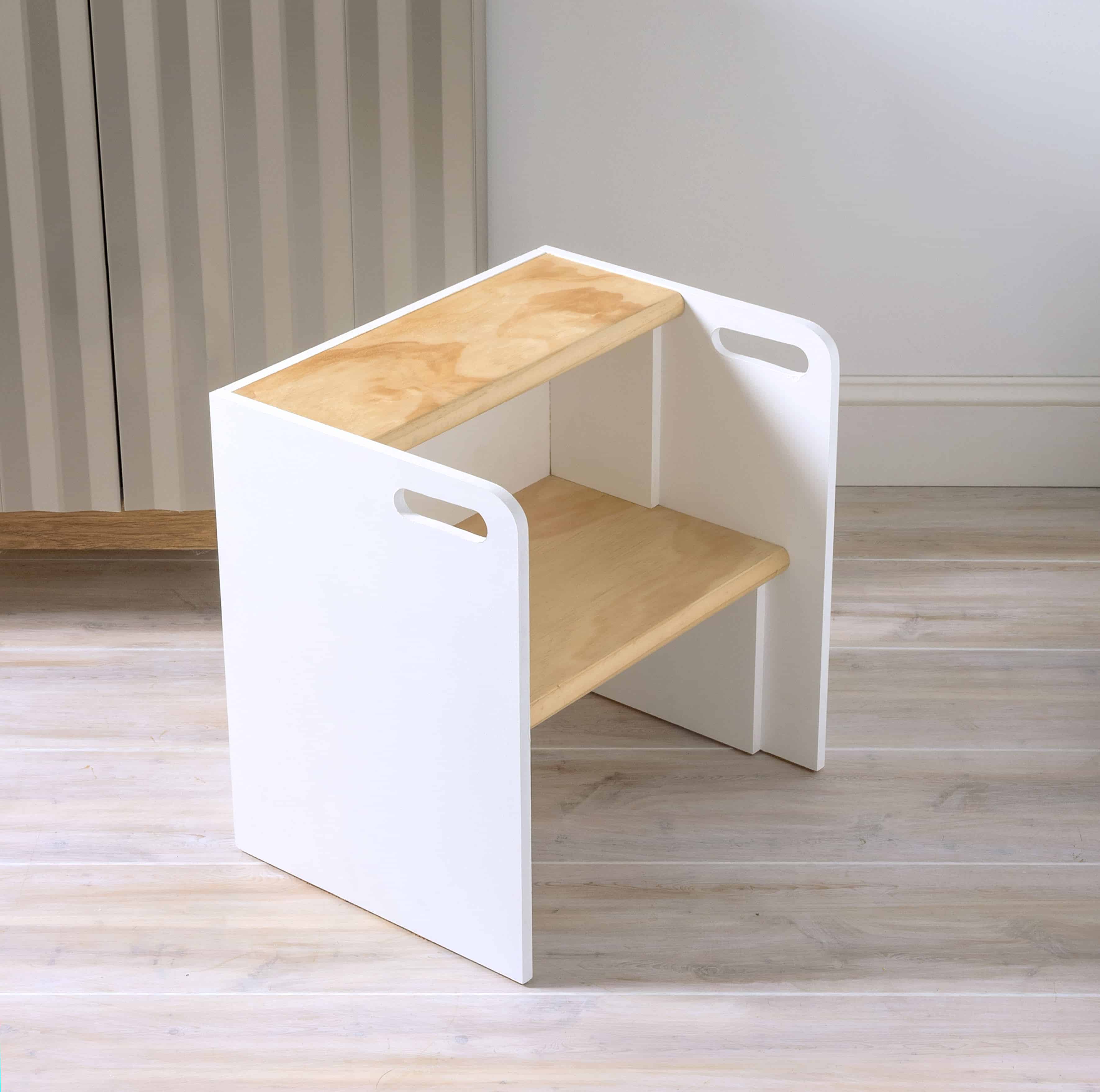 DIY Wooden Step Stool That Doubles as a Chair