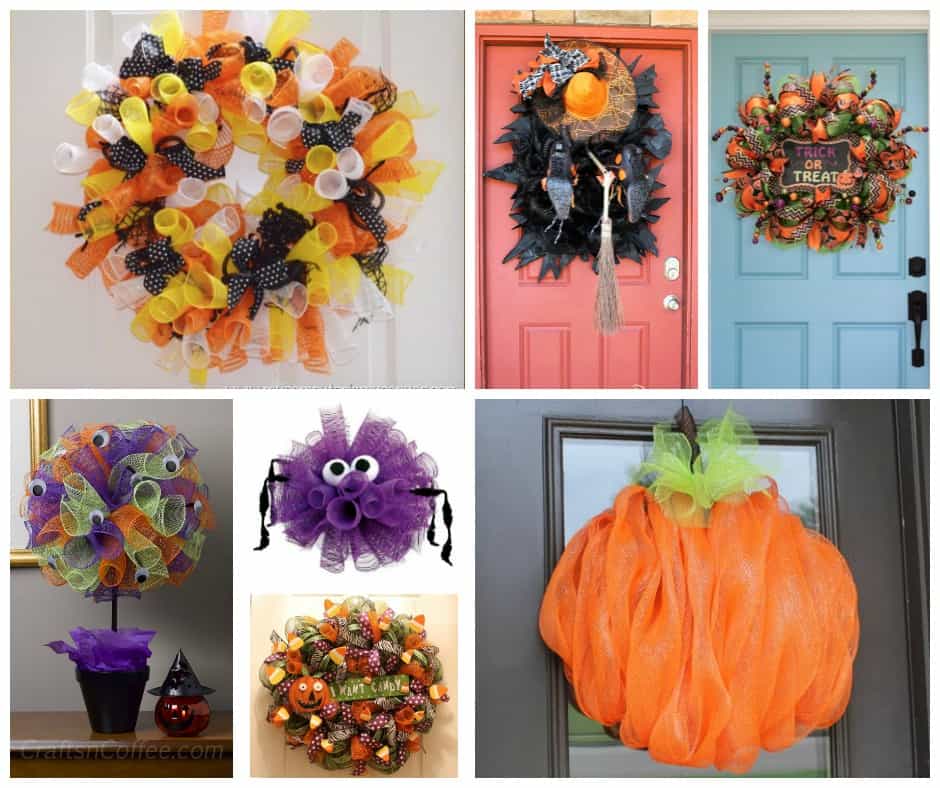 12 DIY Deco Mesh Wreaths for Halloween - DIY Candy