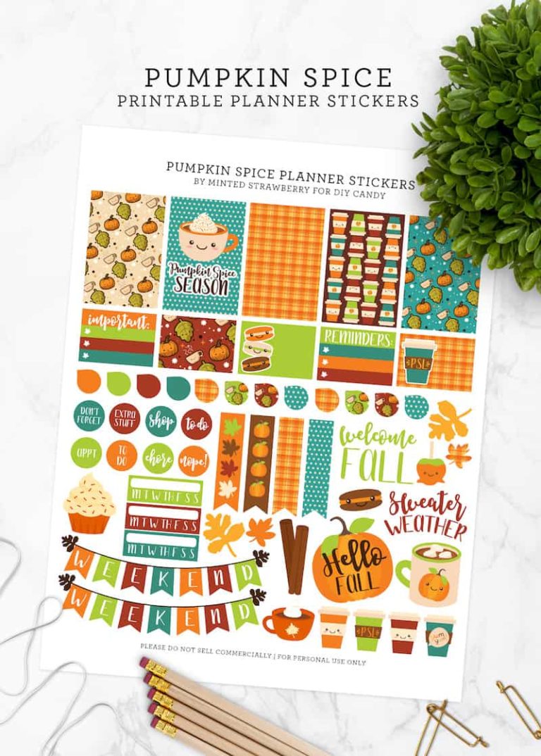 Pumpkin Spice Free Planner Printable - DIY Candy
