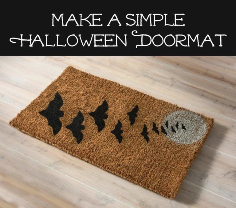Make a Simple Halloween Doormat with Spray Paint DIY Candy