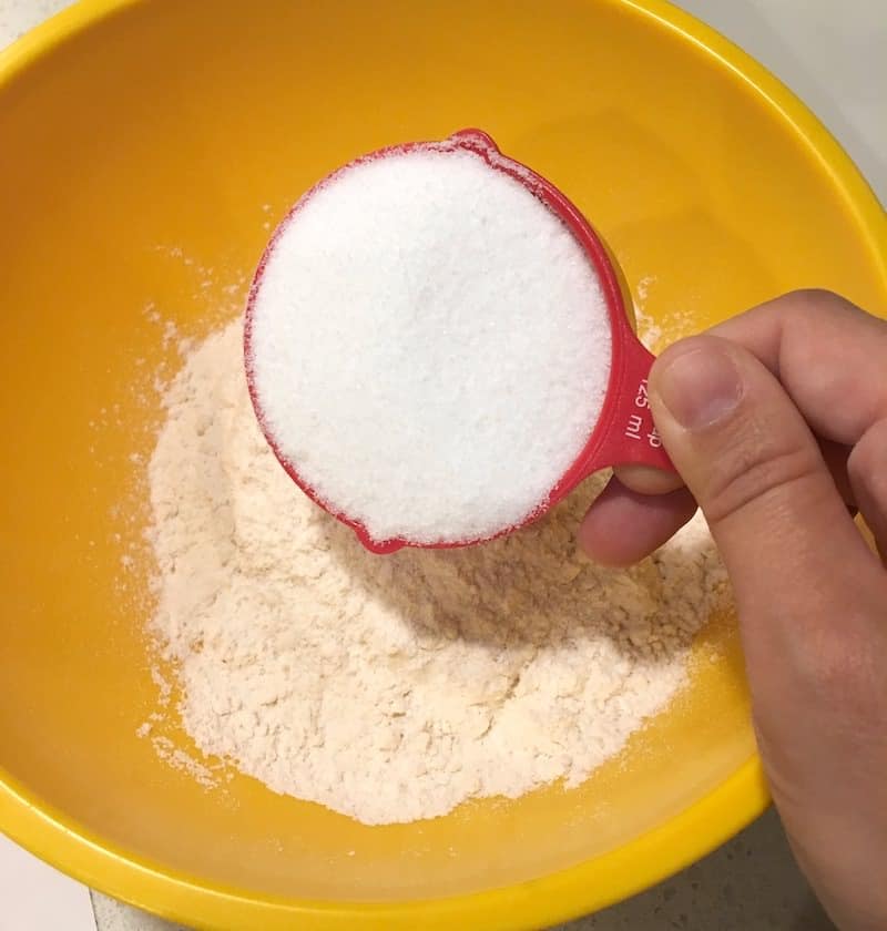 flour, cocoa powder, salt and baking powder