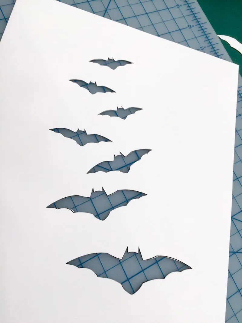 Bats cut out of a piece of cardstock