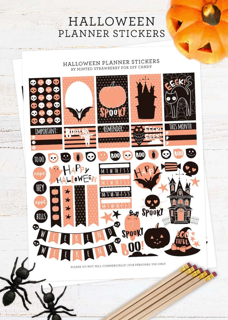 Free Halloween Stickers For Your Planner Diy Candy