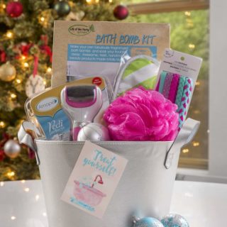 Make an awesome DIY spa gift basket for a creative bestie! Add lots of fun supplies including an Amopé - plus get a free 