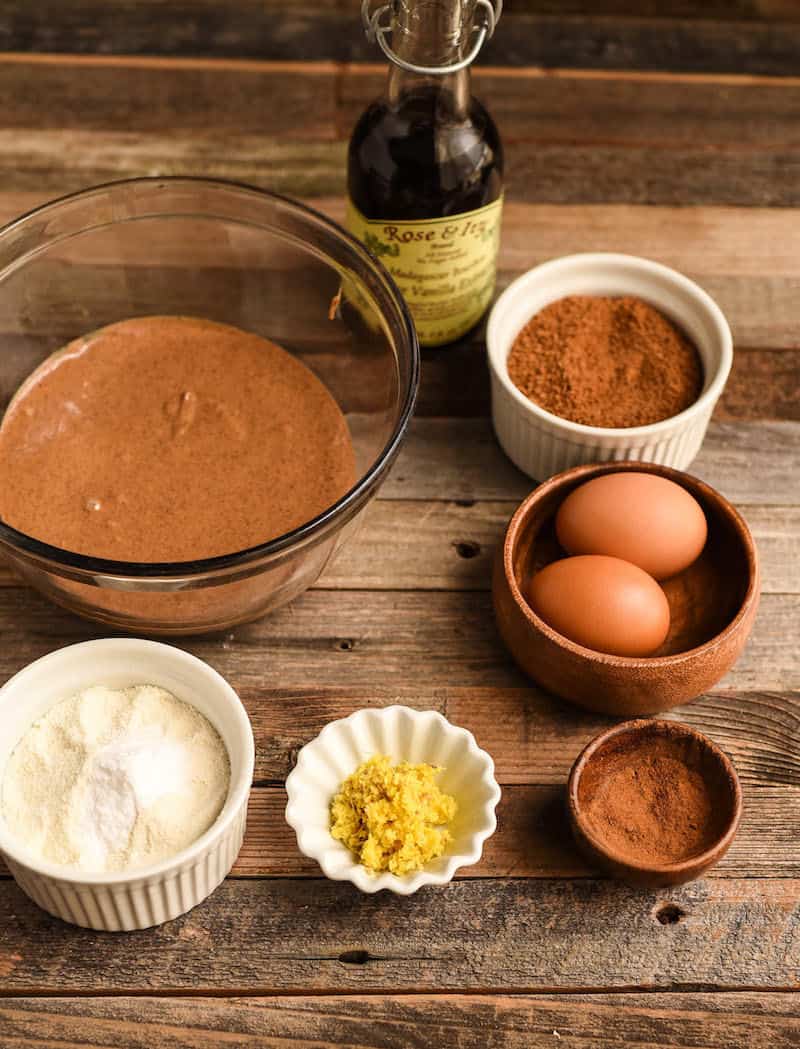 Almond butter, eggs, cinnamon, ginger