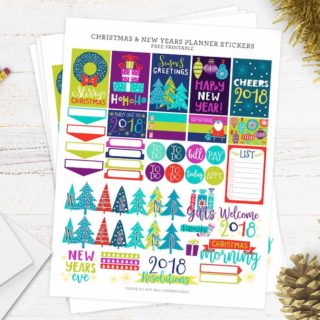 Christmas and new year free printable planner stickers
