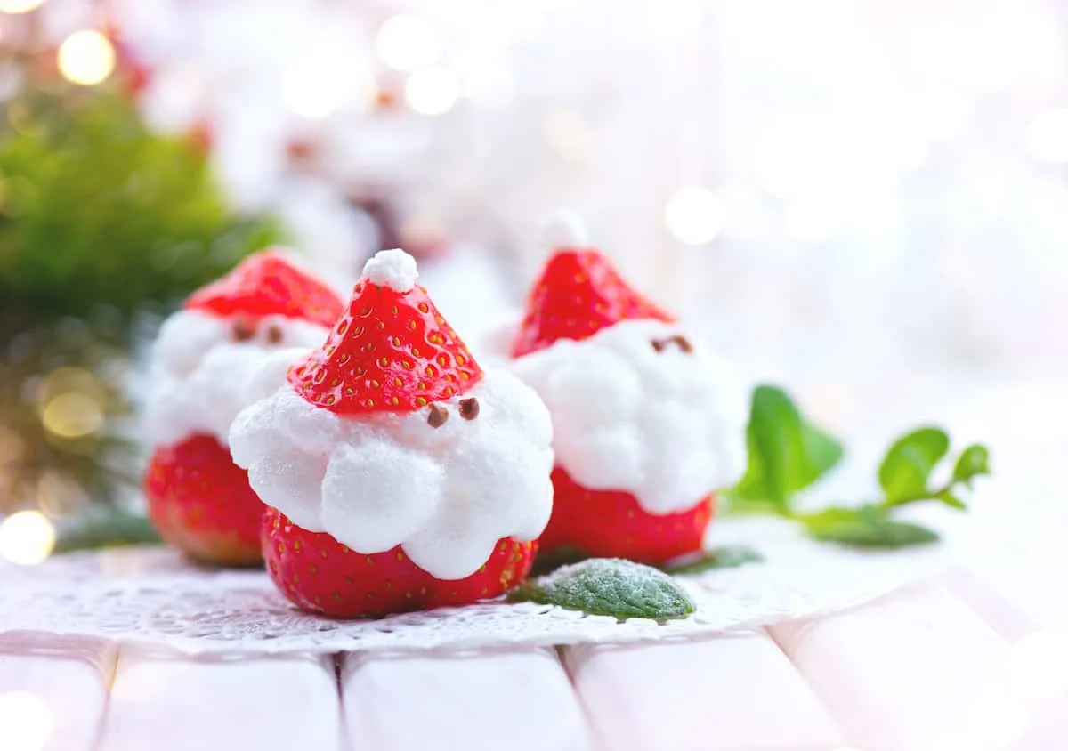 christmas santa strawberries
