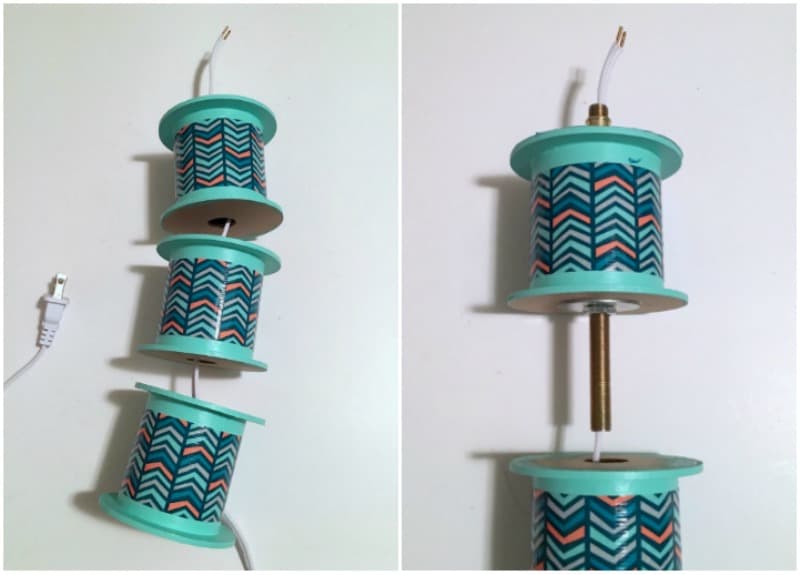 Stringing together a DIY lamp