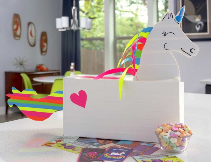 DIY unicorn valentines box