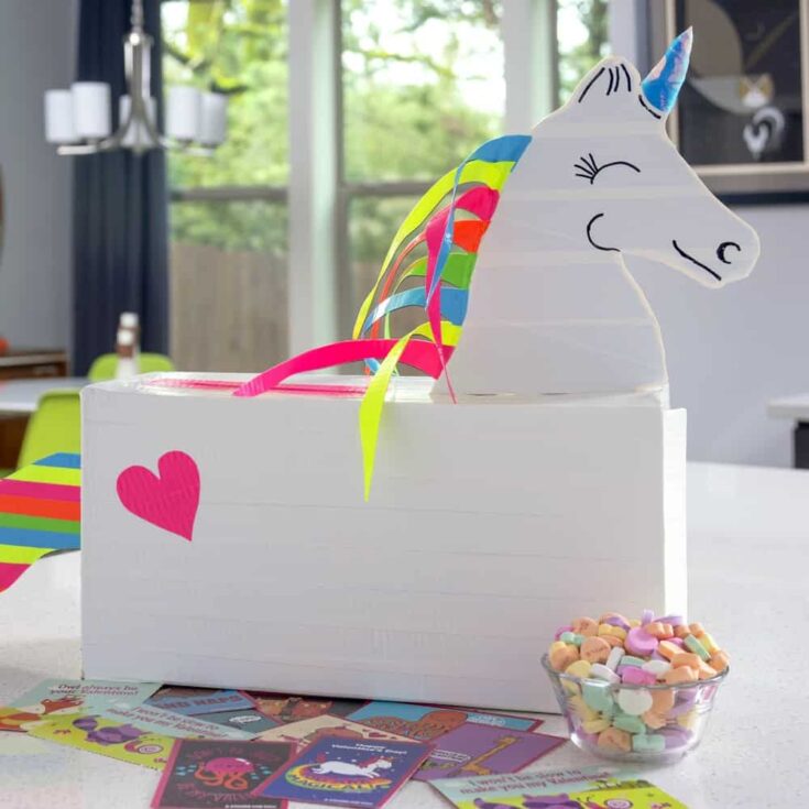 diy unicorn valentines box with duck tape diy candy