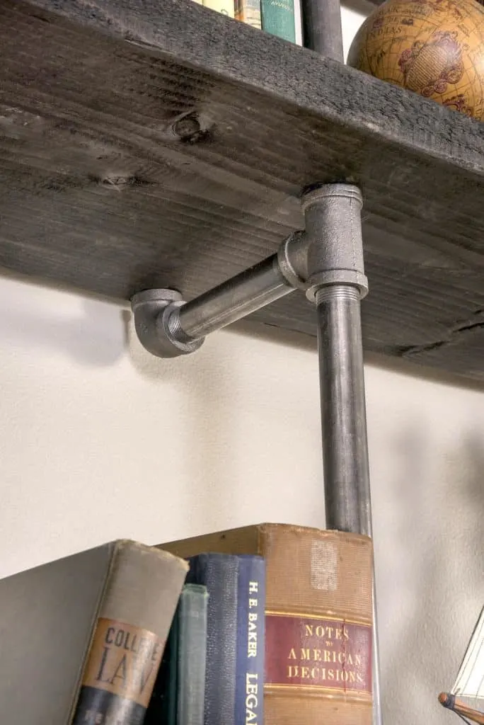 Diy Industrial Pipe Shelving On A, Diy Pipe And Wood Bookcase