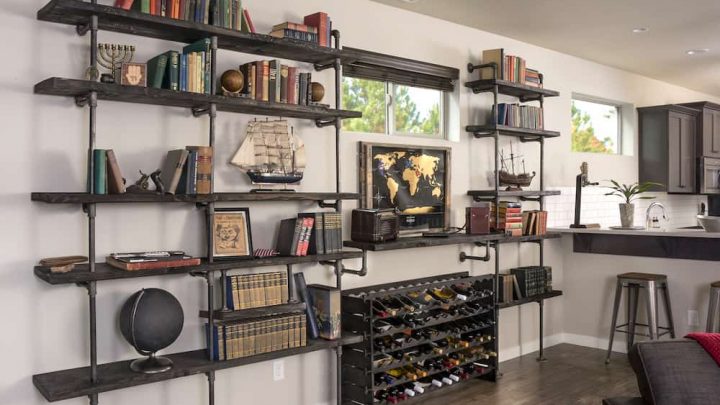 Diy Industrial Pipe Shelving On A, Industrial Shelving Decor