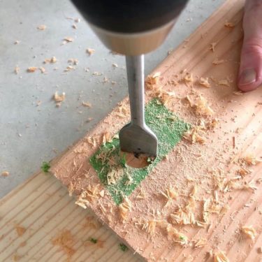 Drilling with a spade bit