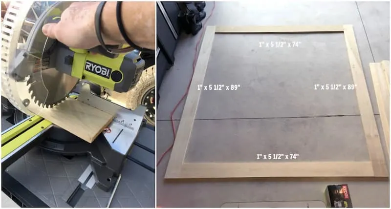 Cut the wood with a Ryobi table saw